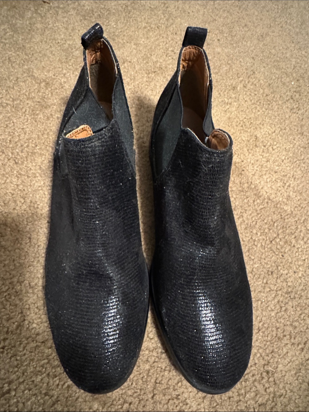Women’s Black Textured Chelsea Boots -New, no tags/box